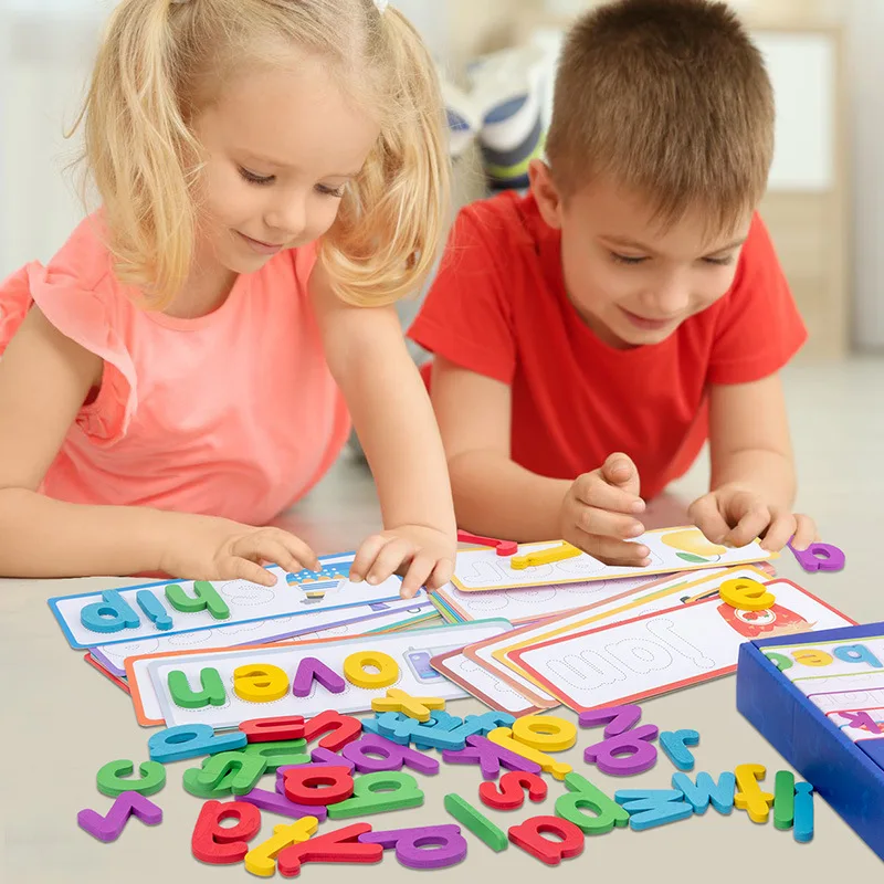 

Children Jigsaw Puzzle Letters English Words Spelling Numbers Recognition Kindergarten Preschool Educational Toys Gift for Kids