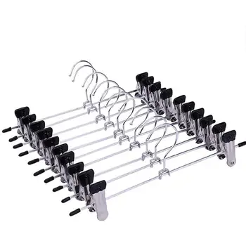 

10pcs Stainless Steel Trousers Rack Clip Anti-Slip Clothespin Pants Clamp