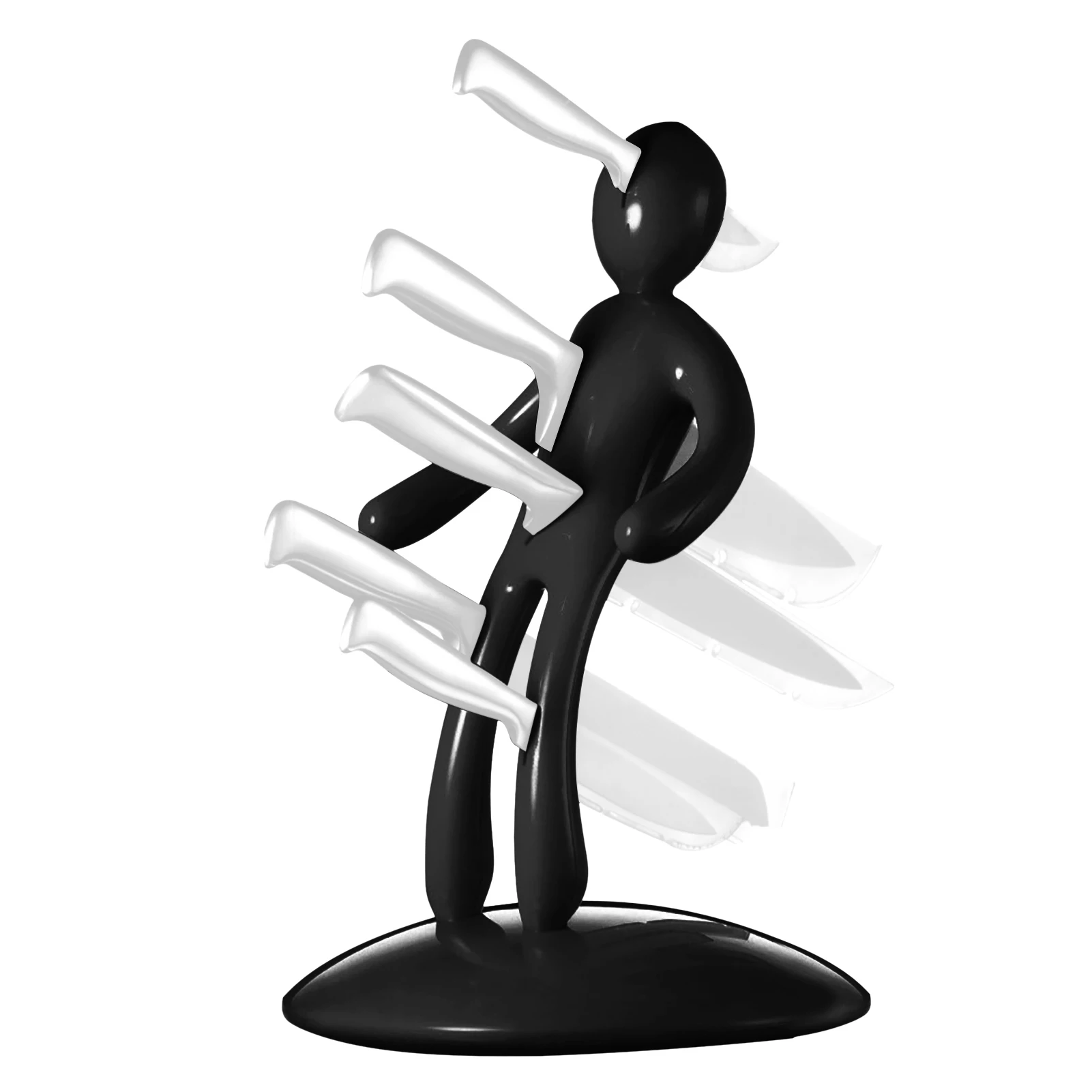 black with 5 knives