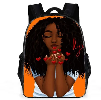 

Cartoon afro lady school bag fashion backpack comfortable backpack large capacity children's backpack girl school bag backpack