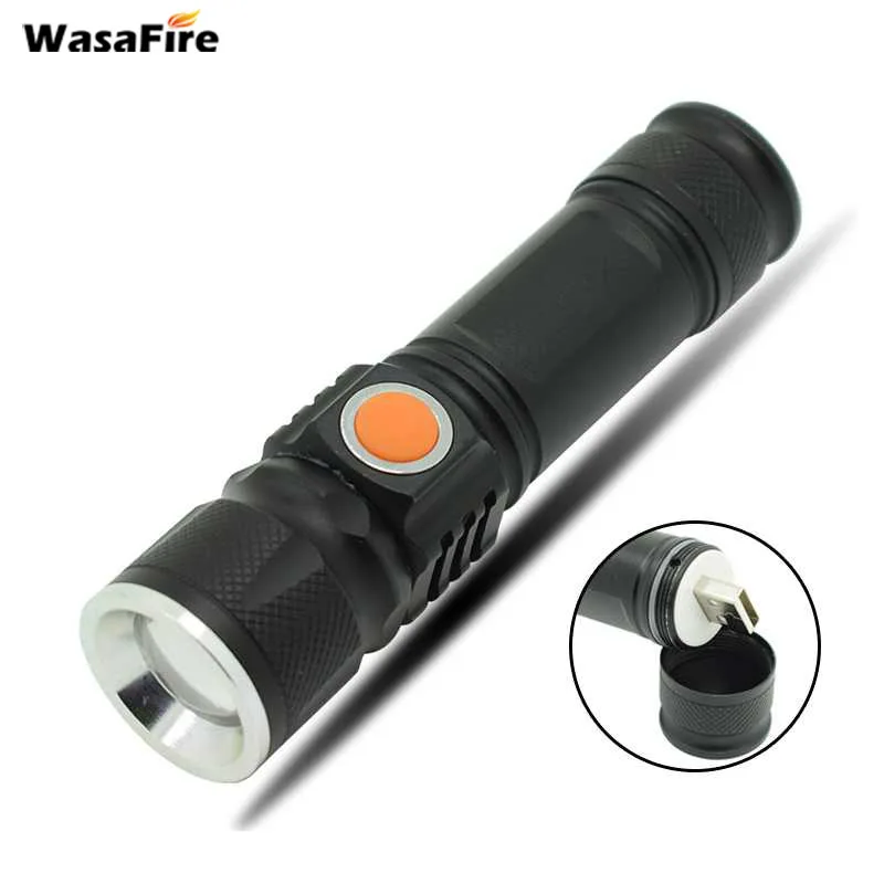 Фонарик светодиодный водонепроницаемый с зарядкой от USB 3 режима 2 шт./лот