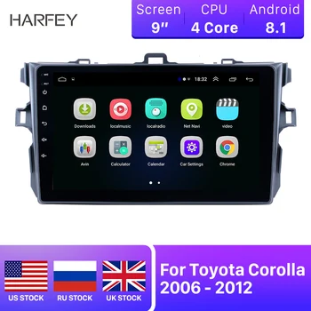 

Harfey HD 9" Android 8.1 Car GPS Auto Radio for Toyota Corolla Pure 2006-2012 Multimedia Navi with 3G WiFi Radio Tuner Bluetooth