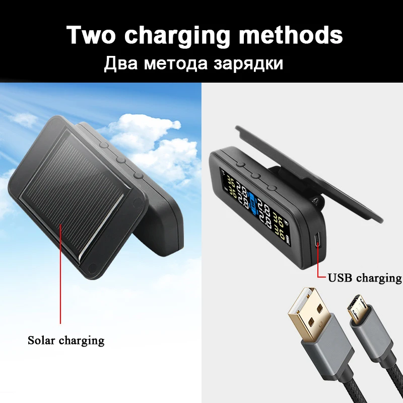 Автомобильный TPMS система контроля давления в шинах ЖК-дисплей датчик давления в шинах солнечной энергии датчик голосовой сигнализации s автомобильные аксессуары