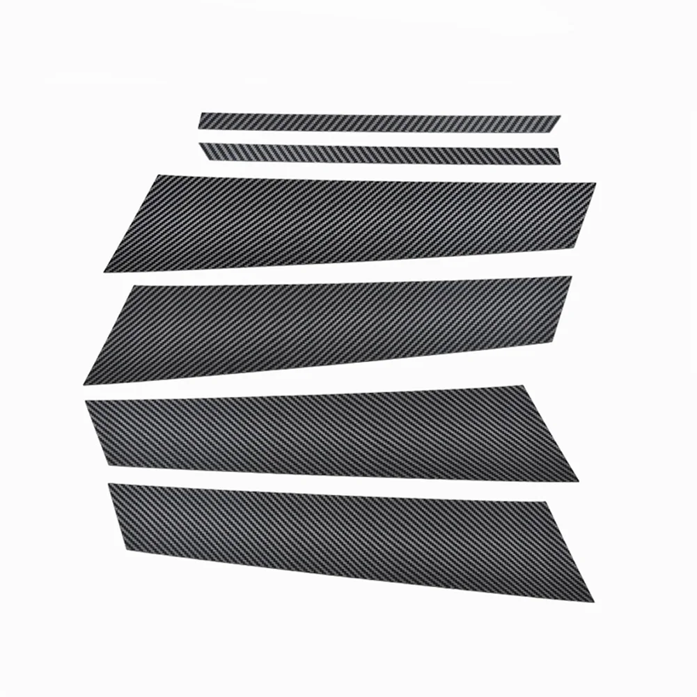 Carbon Fiber 6 шт. для Mercedes Benz A Class W177 A180 A200 A220 A250+ автомобильные аксессуары для окон B C средняя колонна столб полоса отделка стикер - Название цвета: Carbon Fiber