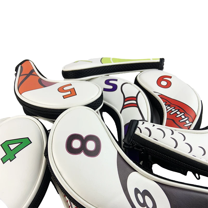 NRC Golf IronHeadcovers 9 шт.(4,5, 6,7, 8,9, P, S, A) мяч Гольф Железный клуб головы Чехлы для рук застежка-молния