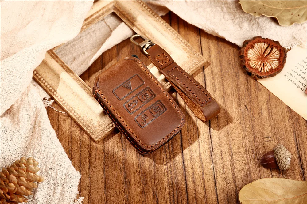 Portachiavi in pelle per auto portachiavi custodia in pelle per Land Rover Discovery Evoque Sport Freelander 2 LR4 per Jaguar e-pace XF XJL - Hf4fbef799c8c4170a1cf3826868ef5efi