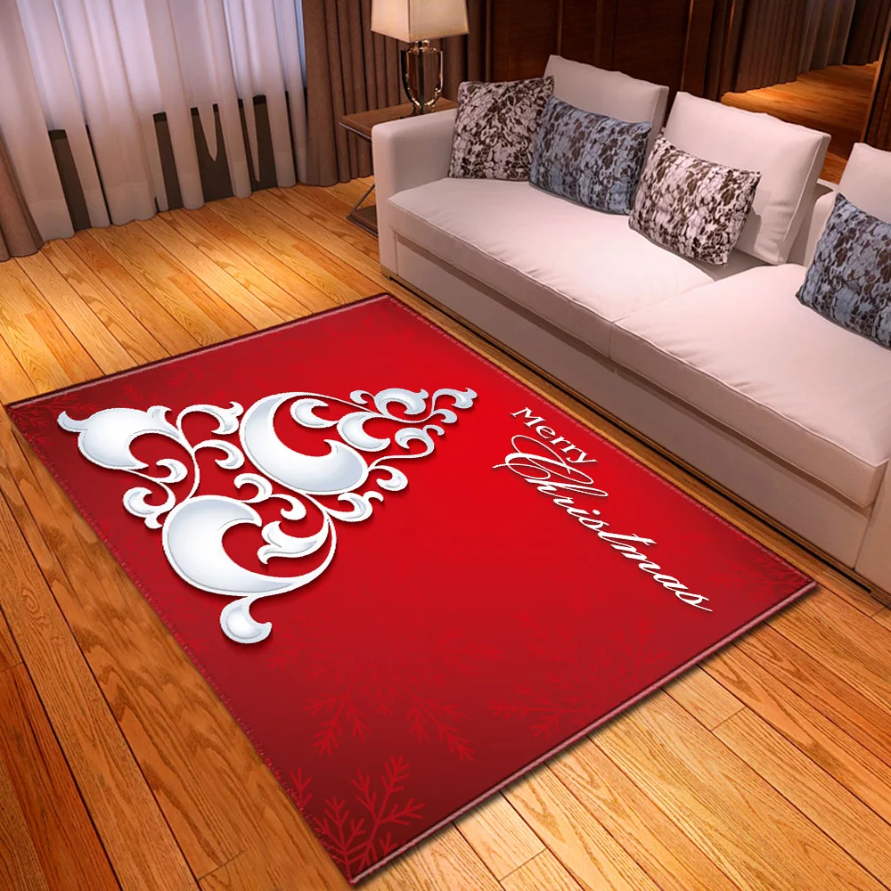 Colour 3D Xmas Santa Claus Flannel Carpets for Living room Rug Merry Christmas party Area Rugs Welcome Home Hallway Kitchen Mats - Цвет: 7