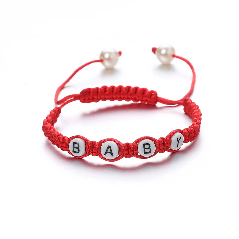 Персонализированные буквы pulseiras Красная Нить струны смолы жемчуг diy браслет имя ювелирные изделия браслеты ручной работы для женщин аксессуары подарок