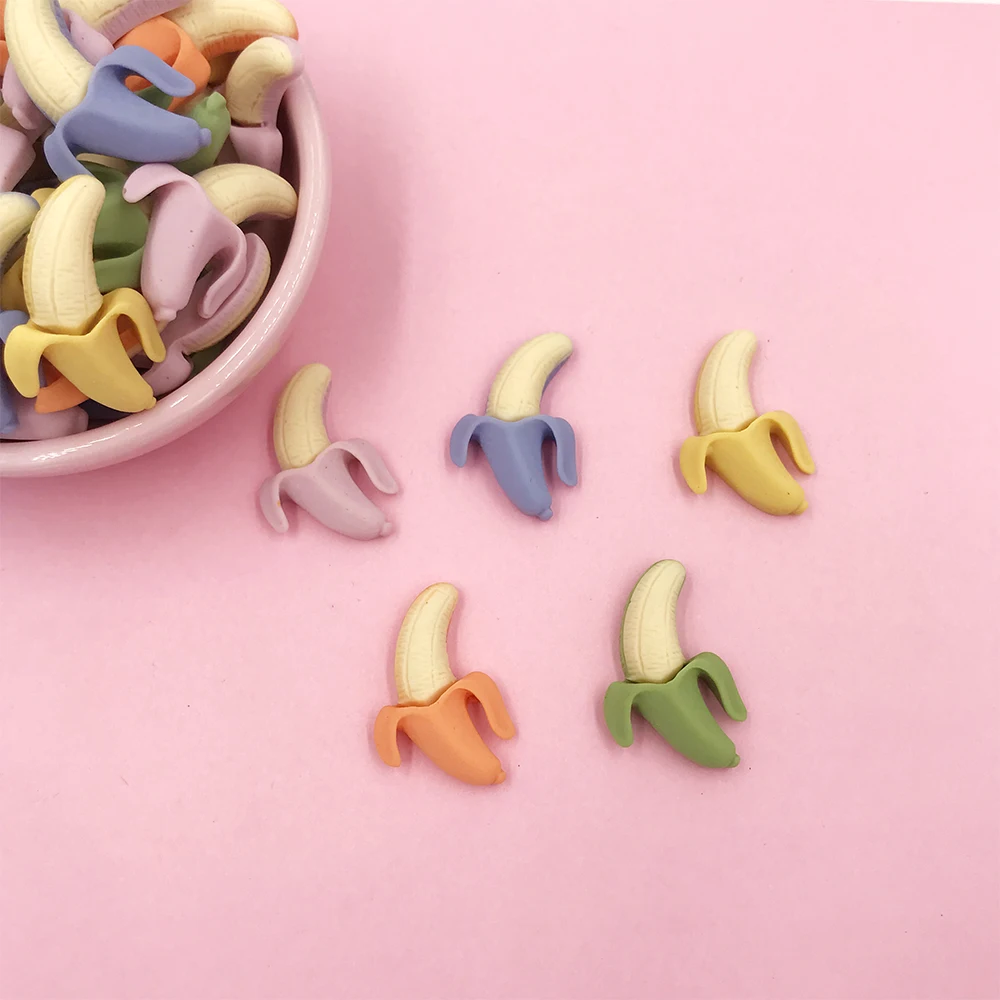 10Pcs/lot Mixed Simulation Banana Miniature Resin Fruit Flatback Cabochon Phone Case Decoration Scrapbooking Craft DIY 17*28mm | Дом и сад