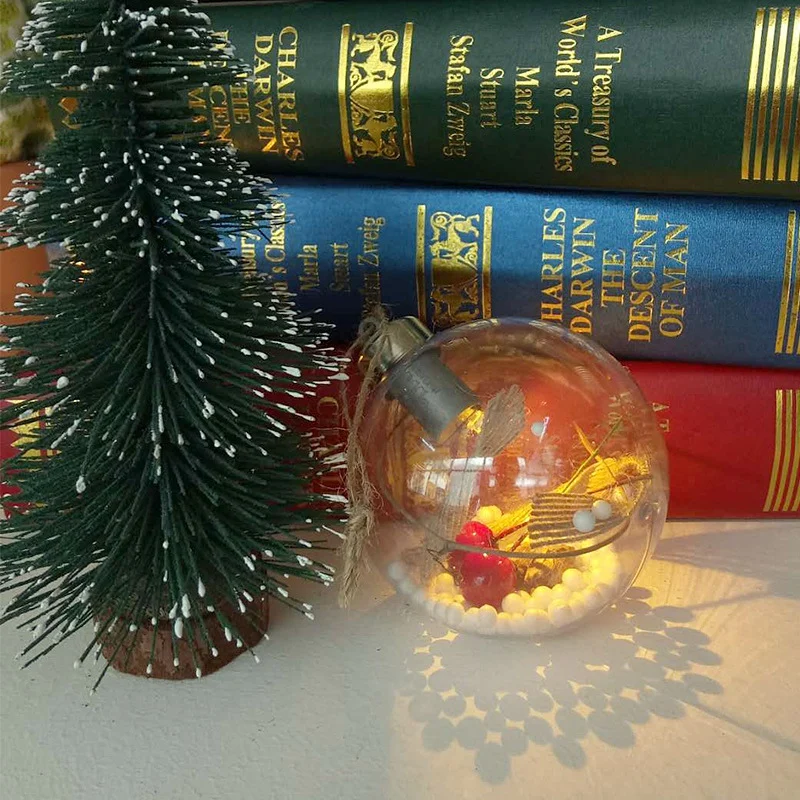 Рождественский прозрачный шар рождественские светодиодные гирлянды на деревья шар для дома Рождественская елка висячие украшения праздничные украшения