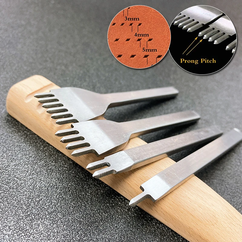 Hole Punches Handmade Leather Tool 1 Pc Home Sewing Punching Lacing Stitching Punch 3/4/5/6mm Leather Craft Tools 1/2/4/6 Prong