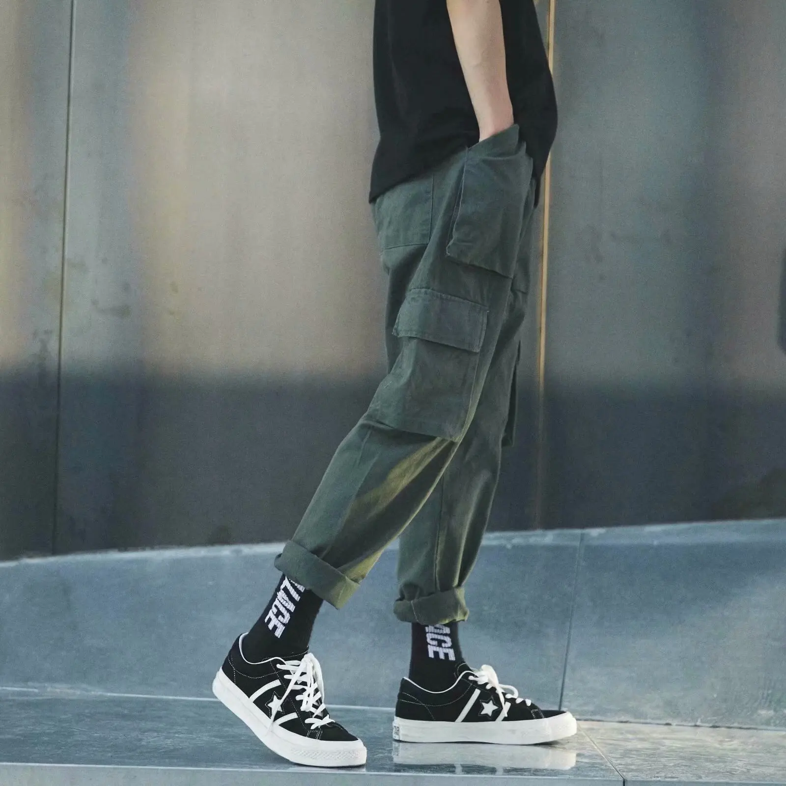 Мужские спортивные брюки Slim Fit повседневные брюки активный эластичный хип-хоп стиль зеленый/хаки/черный джоггеры спортивные брюки M-2XL