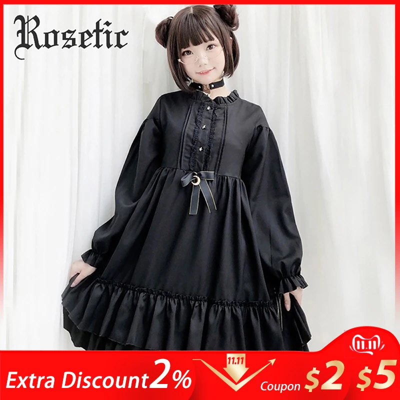 Женское Короткое платье в стиле Лолиты Rosetic Sweet Harajuku Goth винтажное мини с оборками