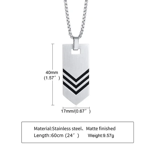 Tag Necklace, Stainless Steel V Chevron Pendant Men Dainty Jewelry