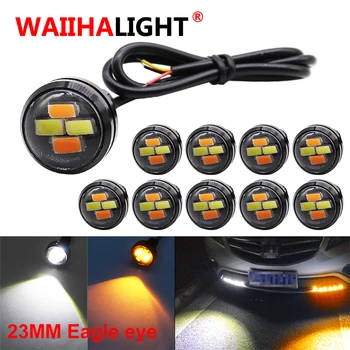 

10Pcs 23mm Car styling LED DRL Eagle Eye Daytime Runing lights Warning Foglight With Turning Signal light SMD 12V 3W 6500K