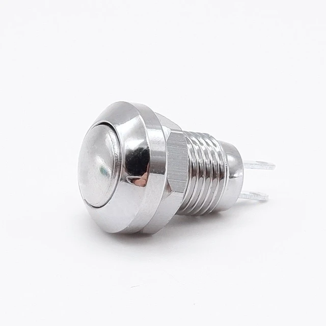 8mm Push Button Switch Momentary Metal Horn Doorbell Bell  Car Auto Engine PC Power Start Starter Red Green Black Blue NO Silver