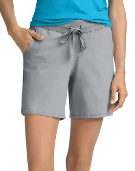 

Womens Jersey Shorts w Pockets Drawstring Super Soft 100% Cotton 7" Inseam