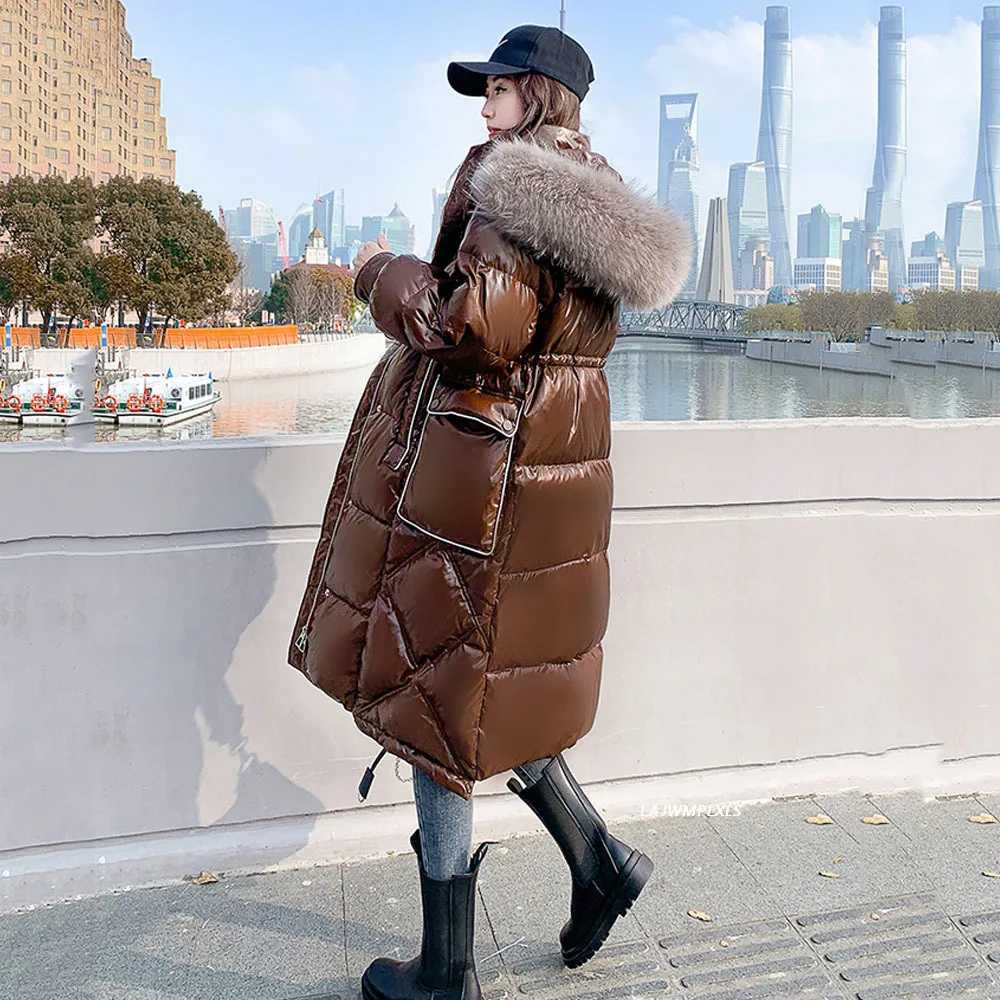 Luxury Brand Women's Winter 90% White Duck Down Jacket Real