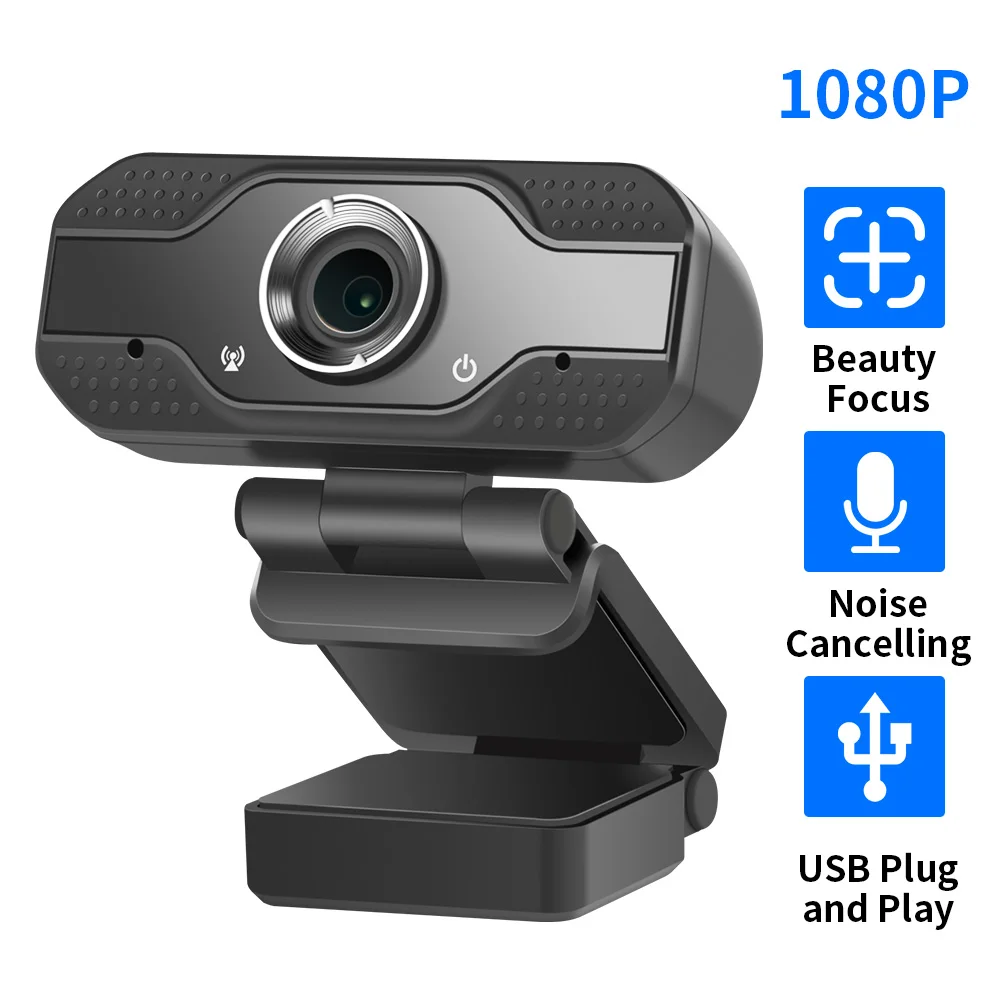 

Mini 1080P HD Webcam with Microphone USB Driver-Free PC Computer Web Camera for Live Broadcast Video Calling Conference