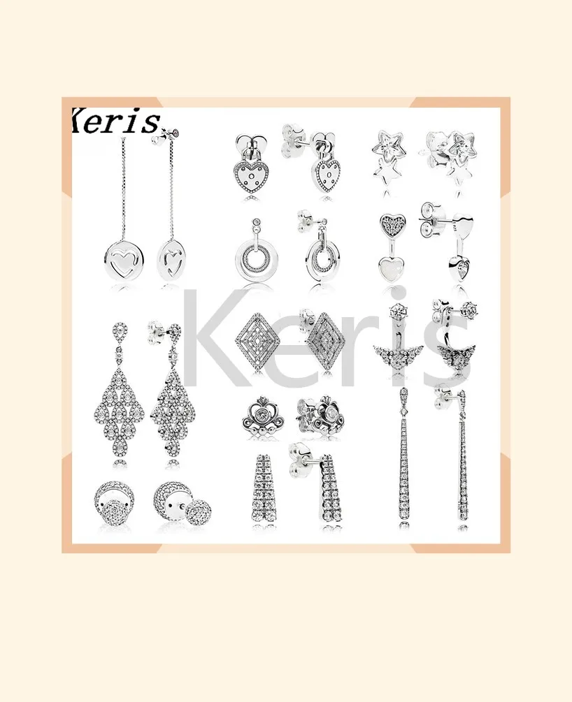 

High Quality Reproduction 1:1 100% 925 Pure Silver Multi-Style Geometric Element Stud Set Gift Free Package