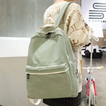 

Women Harajuku Cute Backpack Cotton Fabric Student School Bag Laptop Kawaii Ladies Backpack Girl Fashion Book Bags Female Luxury