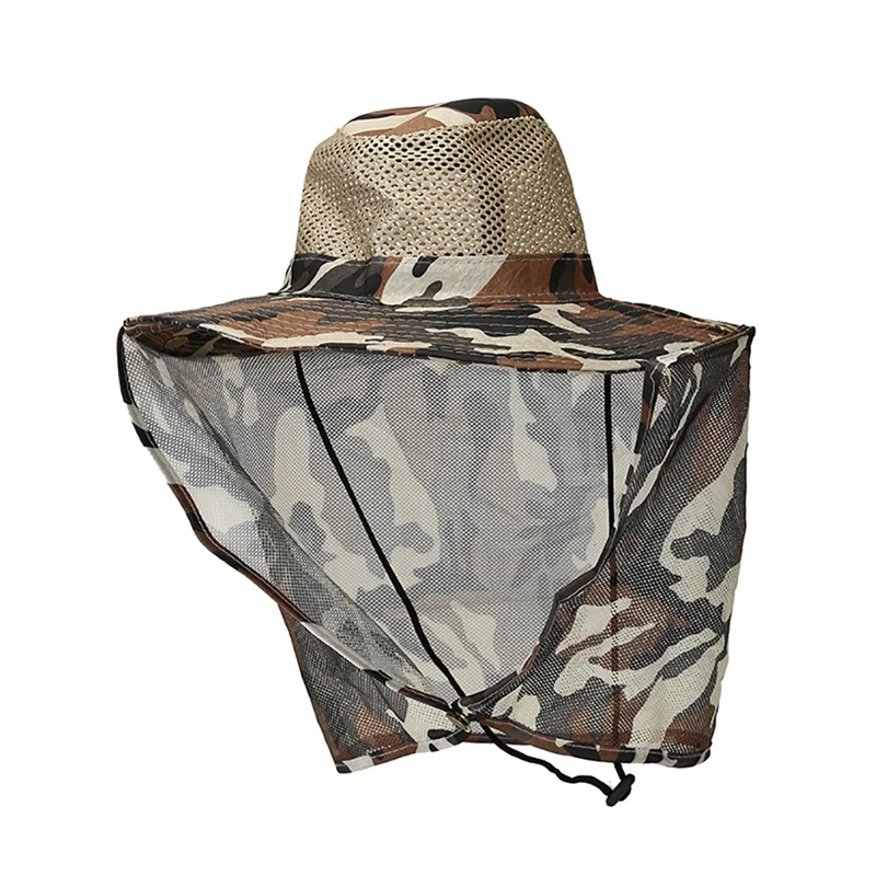 

Unisex Fishing Cap Outdoor Wide Side Detachable Breathable Sunscreen Fast Drying With Chin Ear Buckle Earmuff Fisherman Net Cap