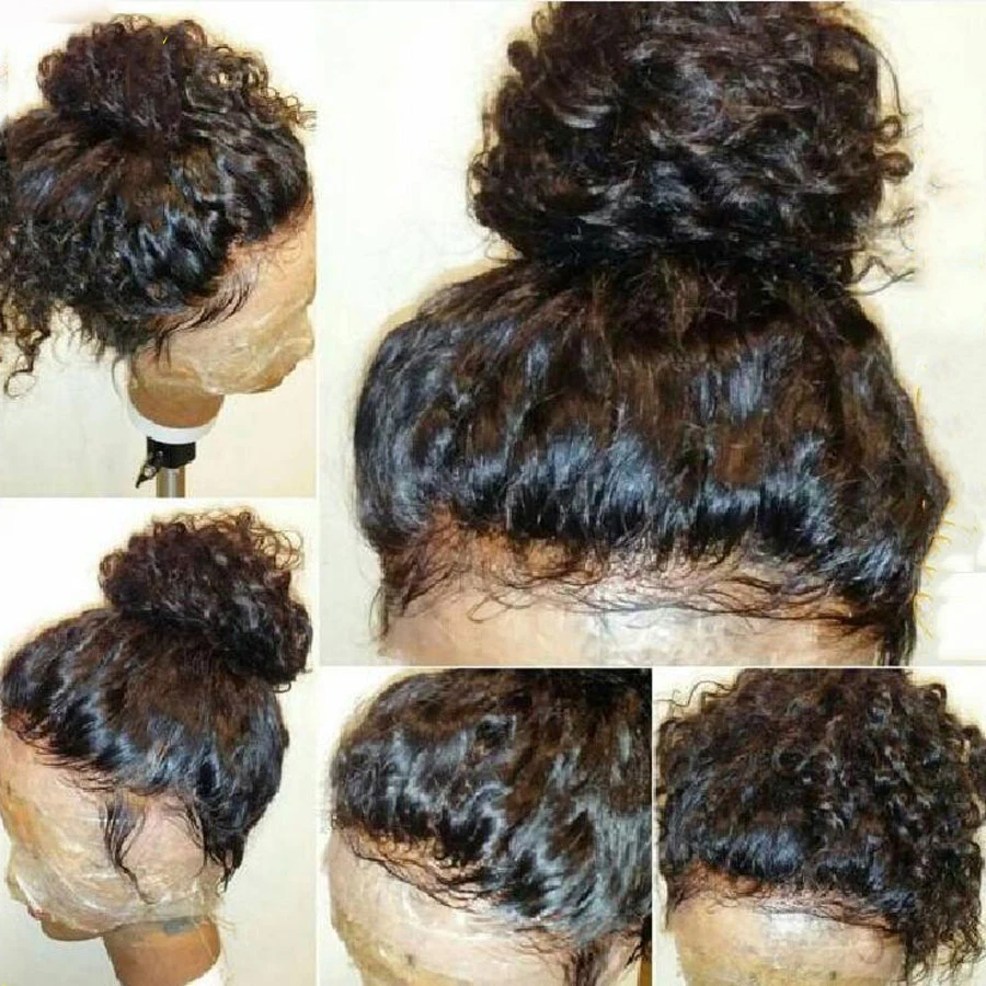NYUWA предварительно сорвал 360 Синтетические волосы на кружеве al парики с ребенком волосы волна воды бразильский Волосы remy 100% натуральные