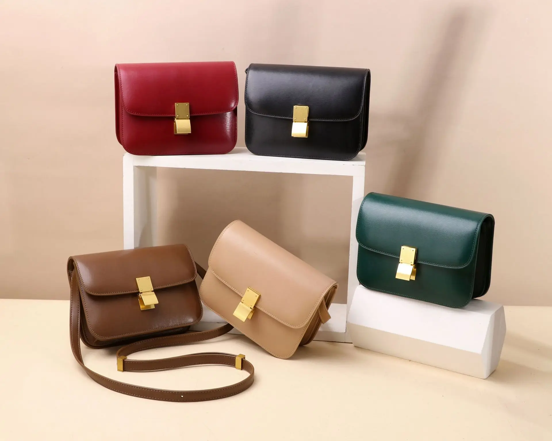 

Genuine Leather Flap Bags Luxury Handbags Women Bags Designer 2019 Vintage Tofu Bag In Women's Shoulder Bag Female Crossbody Bag