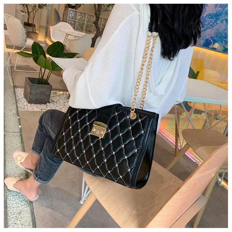 Большая Сумка-тоут в клетку, модная Новая высококачественная кожаная ...