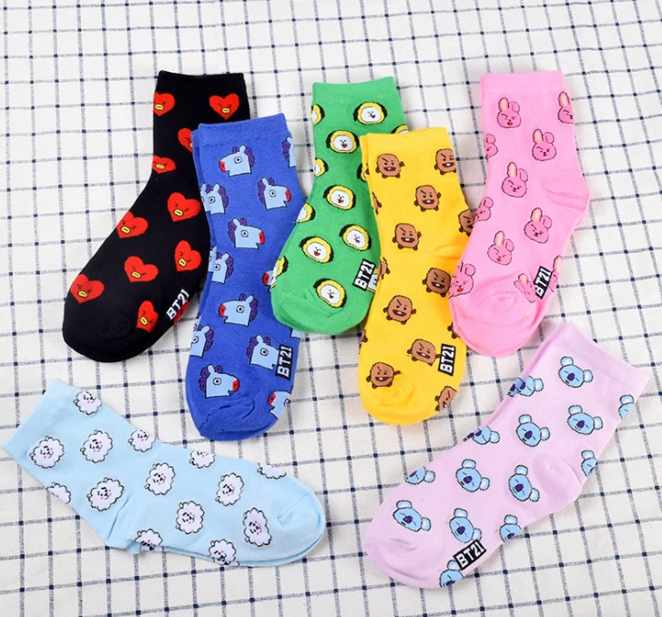 Носки BTS BT21 TATA COOKY CHIMMY SHOOKY MANG KOYA RJ | Женская одежда