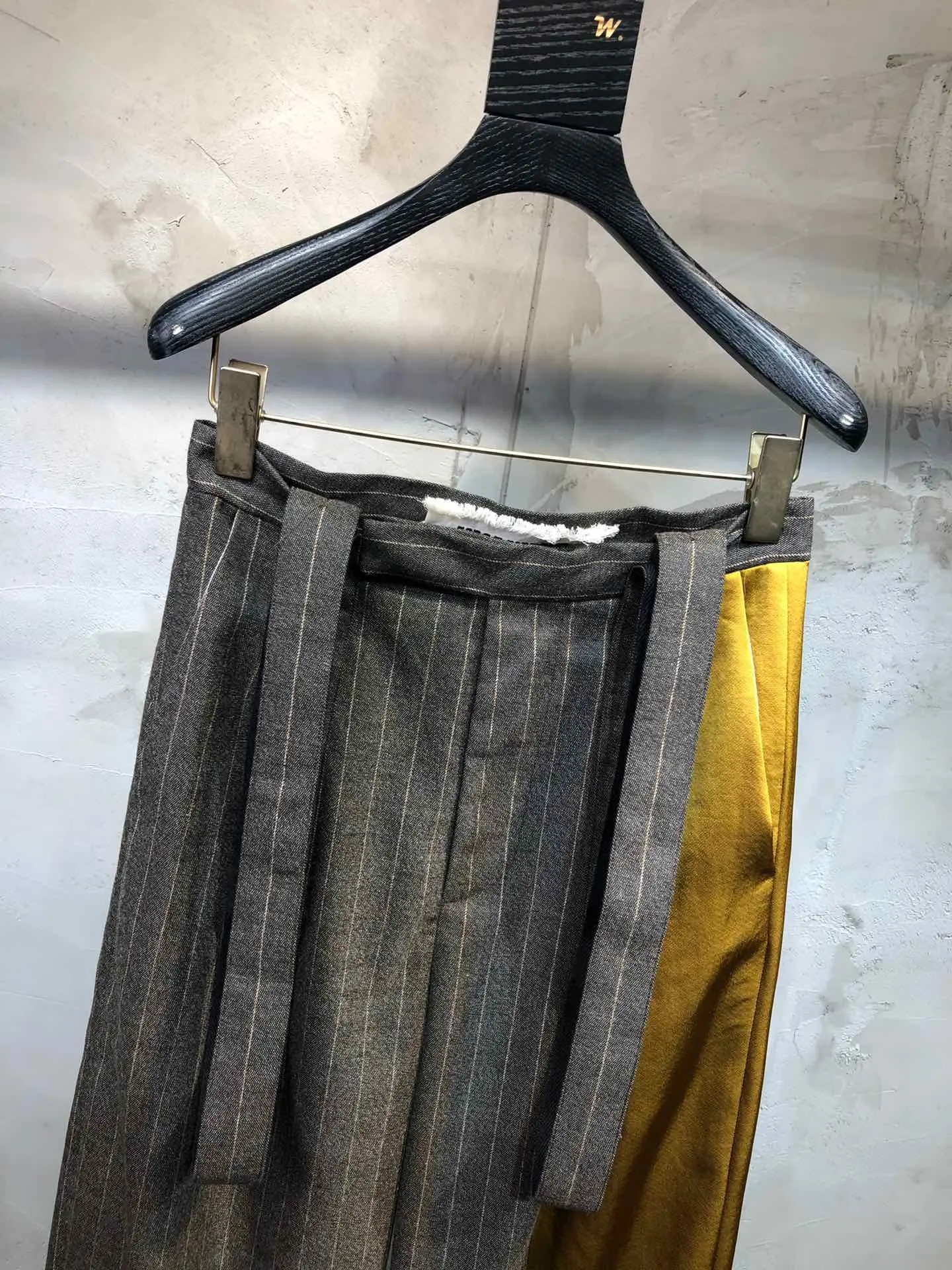ladies fashion loose striped stitching trousers 1009
