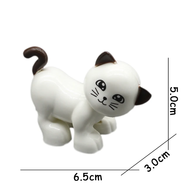 Big Size Building Blocks Animal Accessories Farm Figures Pig Rabbit Chicken Duck Dog Cat Bird horse Cow Sheep DIY Toys Gifts White Persian cat