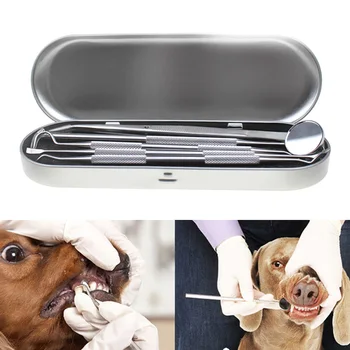 

5Pcs Health Care Cleaning Tools Double Head Portable Tartar Removal Dog Dental Scaler Set Home Tweezers Pet Tooth Veterinary