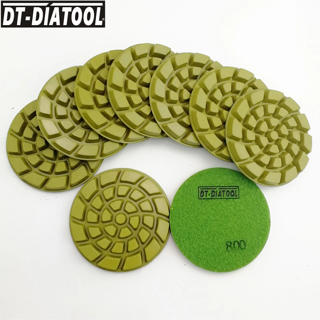 DT DIATOOL 9pcs Diamond Floor Polishing Pads Sanding Discs 4inch 100mm