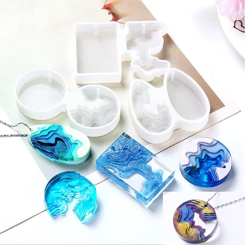 

Transparent Silicone Mould Dried Flower Resin Decorative Craft DIY splice Island mountain Mold epoxy resin molds for jewelry