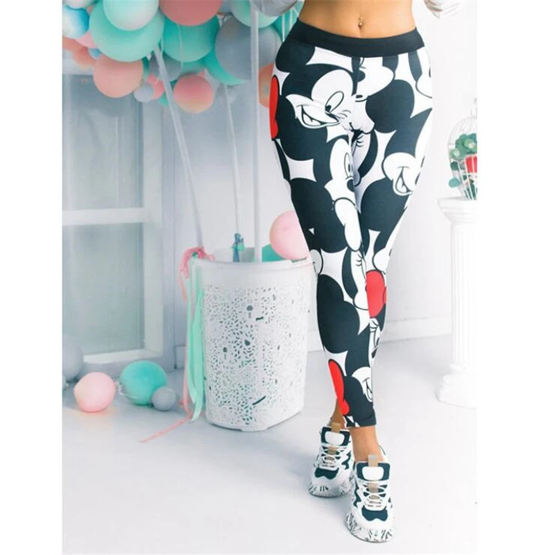 ribbed leggings Women Leggings Stretchy Fitness Women Sweatpants Mickey Gym Leggings Female Mickey Pants Women Leggings yoga pants for women