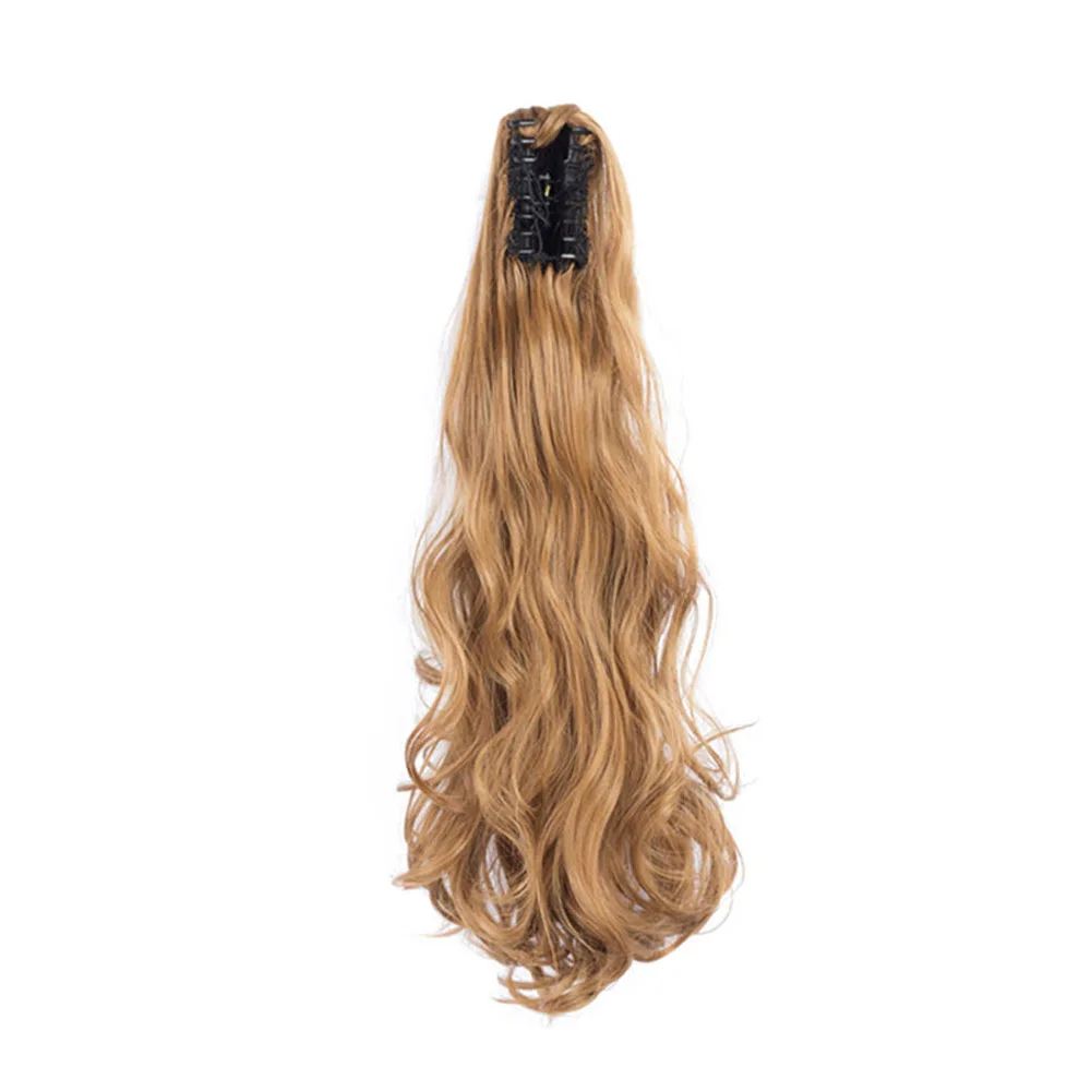 

Valenwigs Ponytail Extension Long Wavy Claw Ponytail Clip On Synthetic Ponytail Claw Jaw in Hair piece 22''For Black White Women