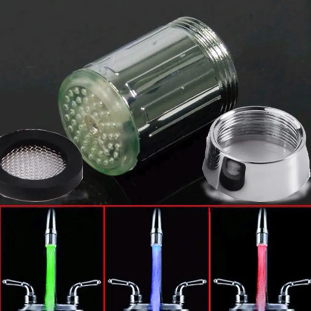 three colors Led Luminous Faucet External Faucet Led Faucet Temperature Control / Colorful / Monochrome Luminous Color Faucet Lamp Led - Цвет: three colors