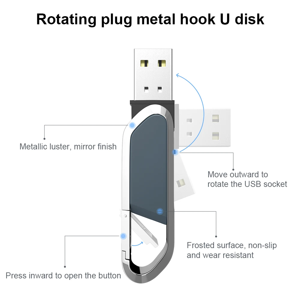 Velocidade Usb 2.0 Pen Drive Metal Keychain Flash Drive para Tablet pc 8gb 16gb 32gb 64gb 128gb Alta - Imagem 6