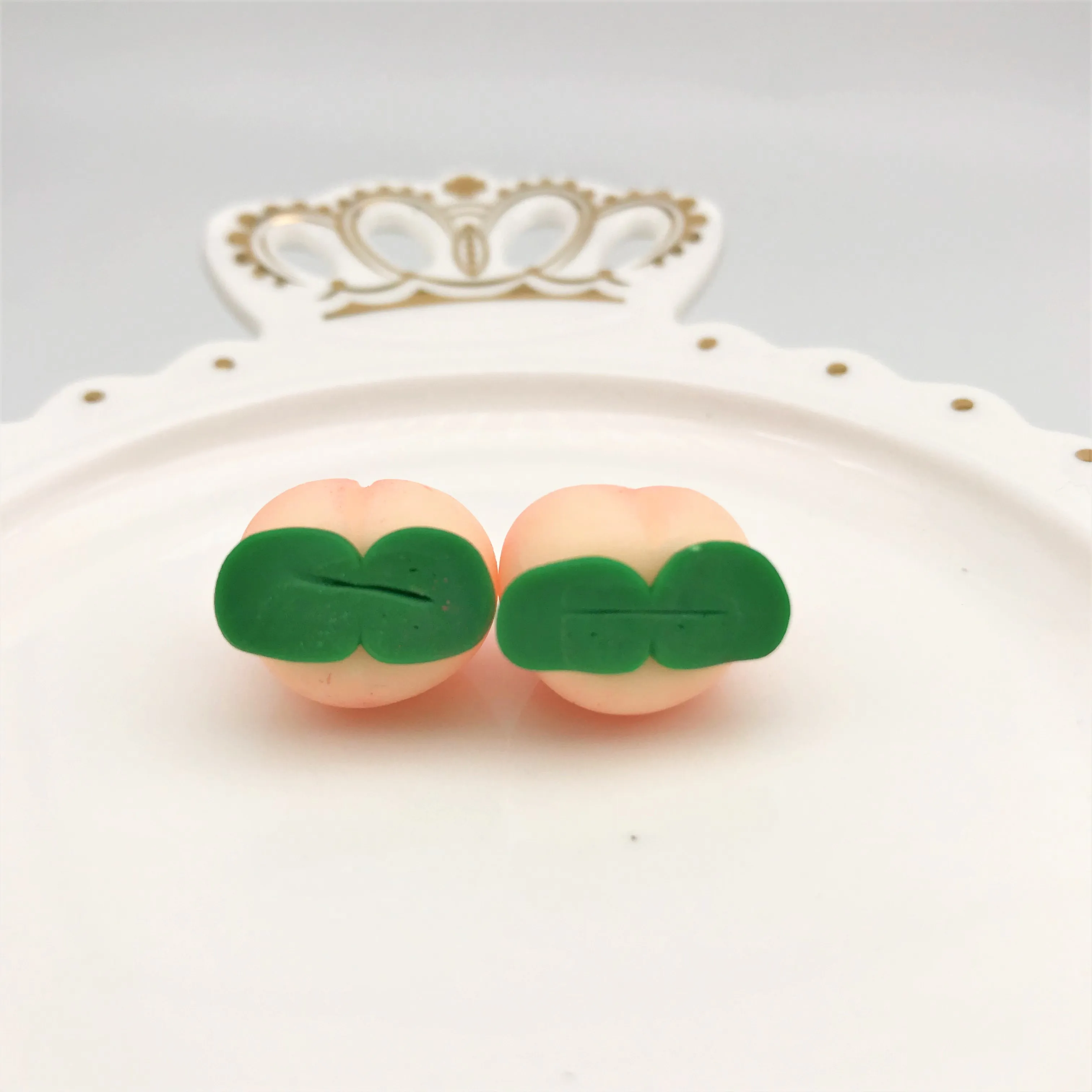 4 шт мягкие керамические милые розовые подвески-персики Diy находки 3D миниатюрные Фрукты Подвеска для ключей, на шею ручной работы ювелирные изделия