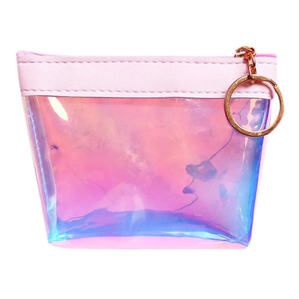 Aelicy Для женщин прозрачные мини-кошелек для монет женская сумка для хранения короткие в три раза, модная сумочка, держатель для карт Monedero Transparente