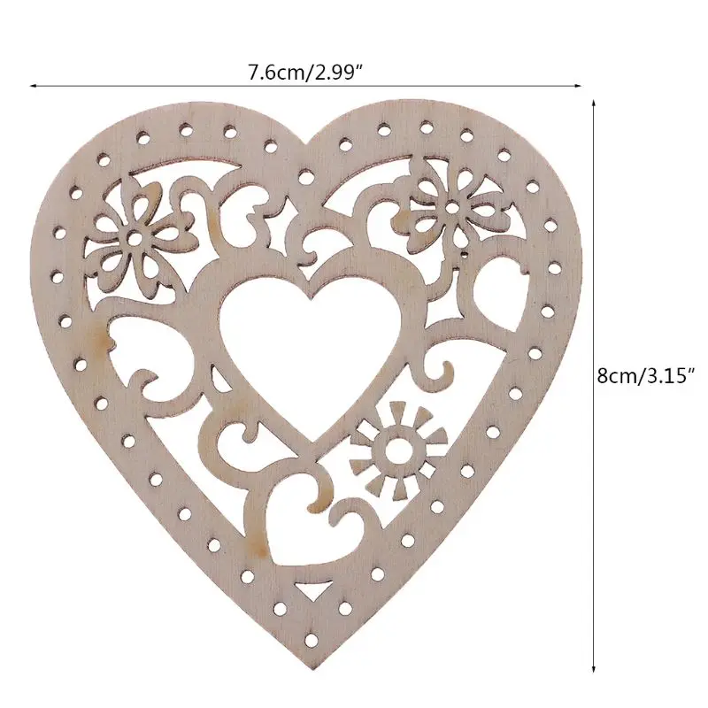 10 шт. лазерная резка деревянные украшения в форме сердца Ремесло Свадебный декор 72XF