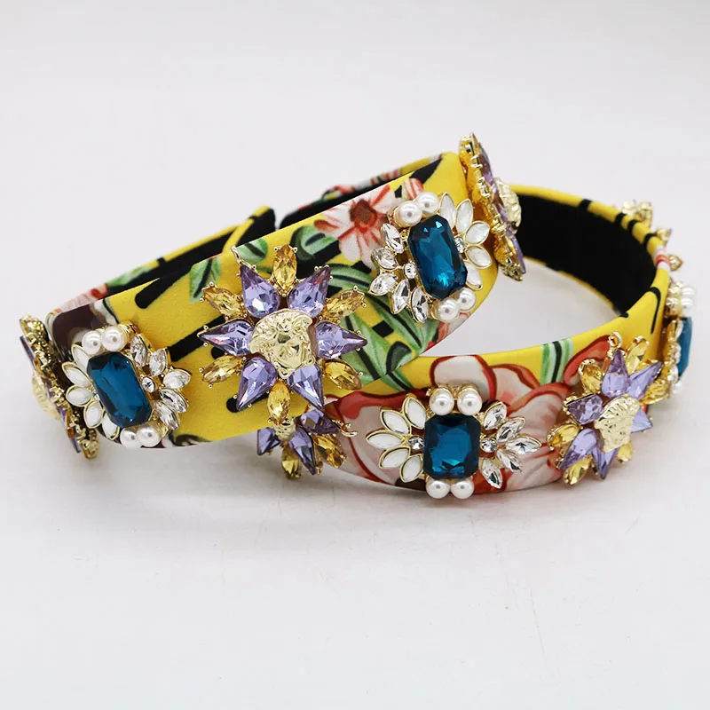 Винтаж барокко цветок Корона Диадемы Ювелирные изделия ручной работы кристалл