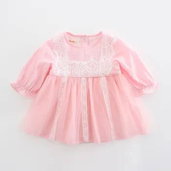 

Girl Childrenswear Autumn Childrenswear Children Shirt Wholesale Baby Princess Pure Cotton Mesh Dress 6158