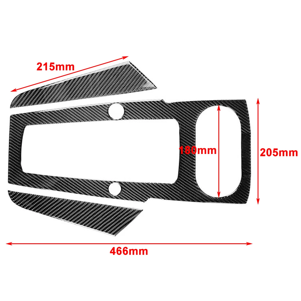 3Pcs Interior Gear Shift Panel Sticker Trim For Audi A3 2014-2018 Carbon Fiber