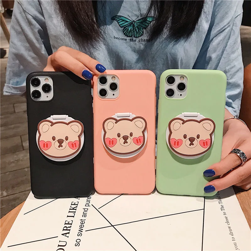 Cartoon Case For Huawei Honor 9A 9X 8A 8S 8X 7X 7A 7C 6X Makeup Mirror Phone Cover For Huawei Honor 8 9 Lite 9i phone case for huawei