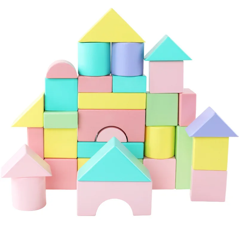 

QZM 32 Large Particles Building Blocks Children Play Educational Intellectual Wooden Early Education Building Blocks Toy