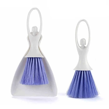 

Mini Dust Pan Brush Set Small Broom Dustpan Portable In-car Air Conditioner Outlet Cleaner Keyboard Wall Corner Cleaning