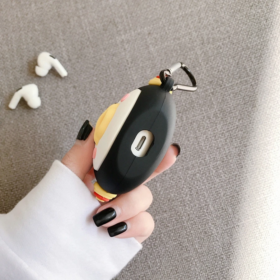 3D чехол для наушников для Airpods Pro Чехол силиконовый Пингвин мультфильм наушники/Earpods чехол для Apple Air pods Pro 3 чехол Брелок