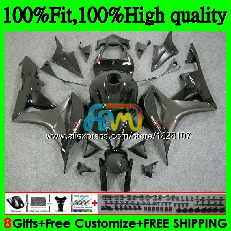 Литья под давлением для HONDA CBR600 CBR 600 RR CC 600RR 600F5 F5 темно-серый ярко-07 08 60BS. 9 CBR600RR CBR600F5 600CC 2007 2008 обтекатель oem
